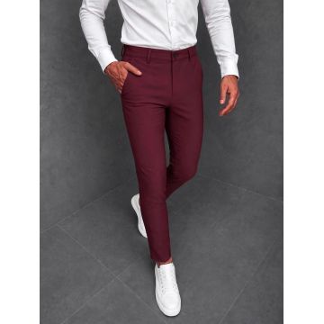 Pantaloni barbati casual grena c001