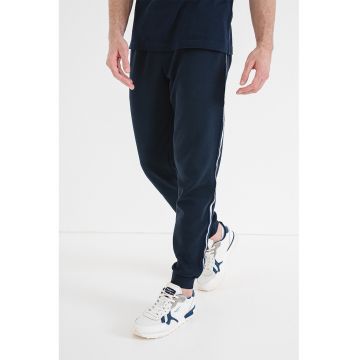 Pantaloni de trening cu segmente logo laterale - Albastru ultramarin