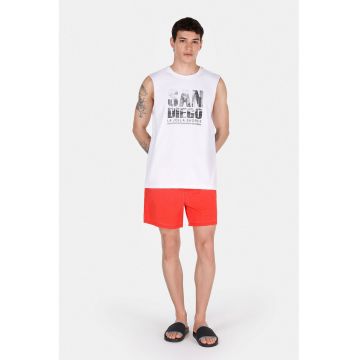 Pantaloni scurti de baie cu snururi - Coral