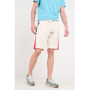 Pantaloni scurti din amestec de bumbac cu logo - Alb murdar