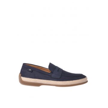 Pantofi loafer de piele nabuc - Albastru