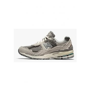 Pantofi sport 2002R cu garnituri din piele intoarsa - Grej - Gri inchis - Gri