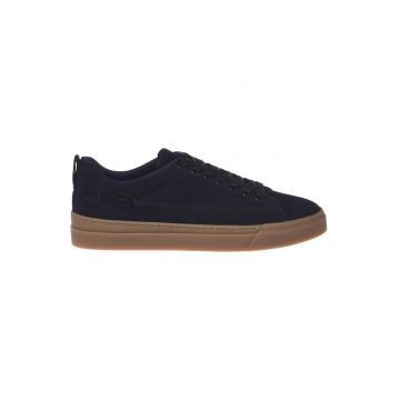 Pantofi sport de piele intoarsa cu varf rotunjit - Albastru