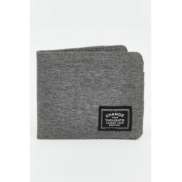 Portofel din material textil cu etui mic - Gri inchis