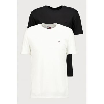 Set de tricouri slim fit din bumbac - 2 piese - Negru stins/Alb optic