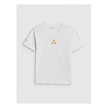 TRICOU BARBATESC TSHIRT  BUMBAC MATERIAL SUPER Alb