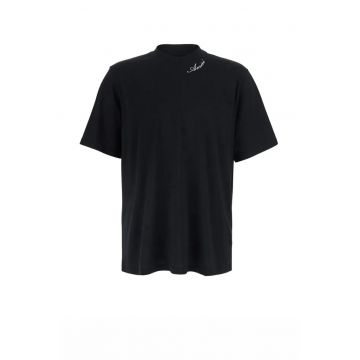 Tricou barbati -  Cotton logo-embroidered - Negru