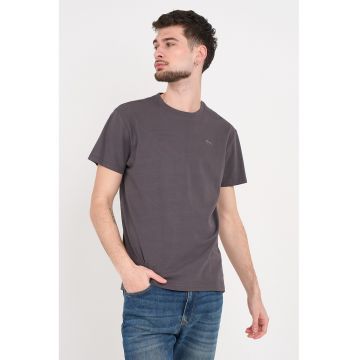 Tricou cu decolteu la baza gatului - Violet inchis