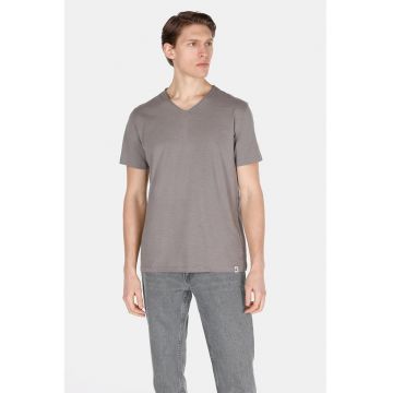 Tricou de bumbac cu decolteu in V 621310