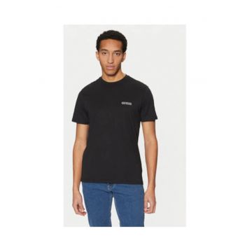 Tricou din bumbac cu logo discret in relief