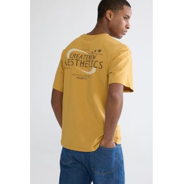Tricou lejer cu imprimeu - Ocru