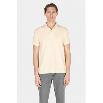Tricou polo cu logo brodat - Galben pai