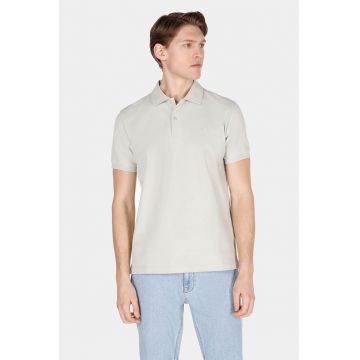 Tricou polo cu logo brodat - Verde pal