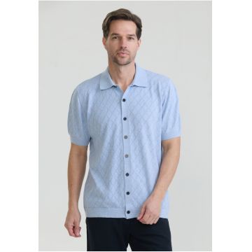 Tricou polo cu nasturi - Albastru deschis