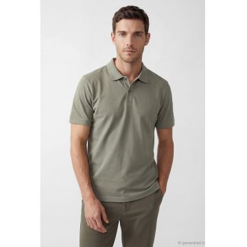Tricou polo de bumbac - Verde feriga