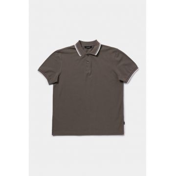 Tricou polo uni - Kaki/Alb murdar