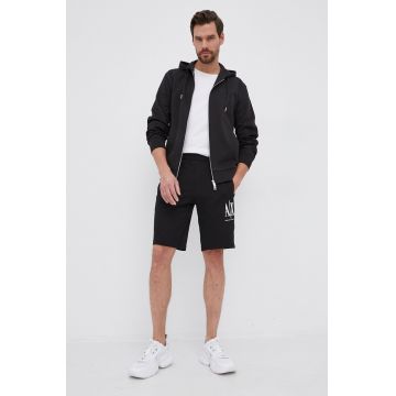 Armani Exchange Pantaloni scurți bărbați, culoarea negru