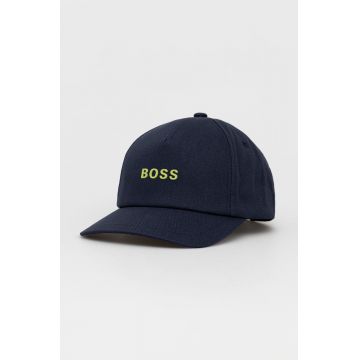 Boss Căciulă culoarea albastru marin, cu imprimeu