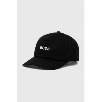 Boss Căciulă culoarea negru, cu imprimeu Boss Căciulă culoarea negru, cu imprimeu