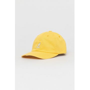 Kangol șapcă culoarea galben, cu imprimeu