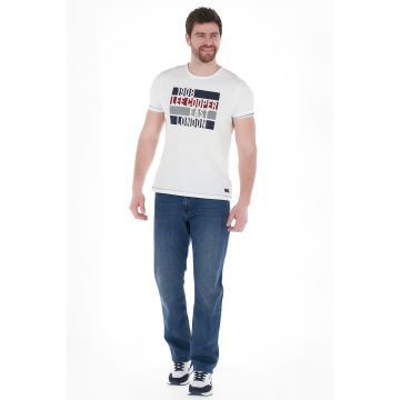 Blugi drepti cu aspect decolorat Blugi drepti cu aspect decolorat