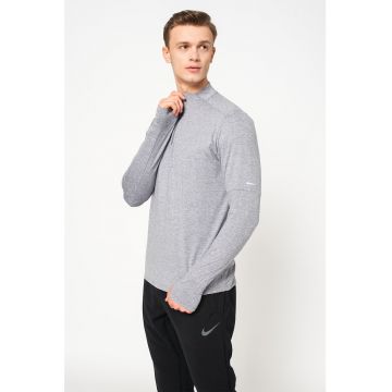 Bluza cu fermoar scurt si tehnologie Dri-Fit pentru alergare Element