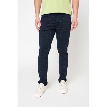 Pantaloni chino skinny cu buline