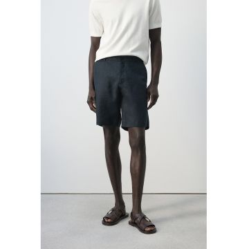 Bermude slim-fit din in Essentials - Albastru ultramarin