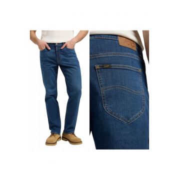 Blugi Dla Barbati -  Marimea 33/32 - Albastru - West - Croiala Regular Fit - Model Larg - Talie Medie - Inchidere Fermoar