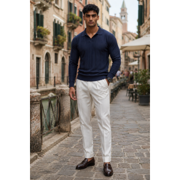 Bluza barbati bleumarin   slim fit 13509