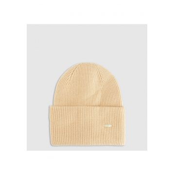 Caciula beanie unisex  bej - poliester - dimensiune universala