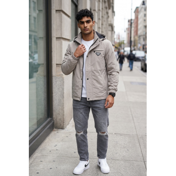 Geaca barbati bej  slim fit  13527