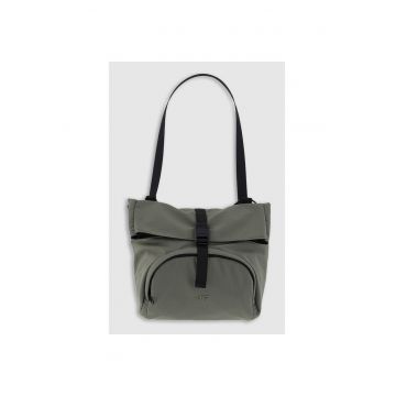 Geanta crossbody unisex  kaki - 20x22cm - impermeabila - cu curea detasabila