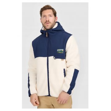 Hanorac barbati  polar sherpa cu gluga - alb - tehnologie 4FWarm - croiala regulara