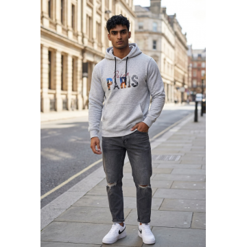 Hanorac barbati slim fit gri  vatuit  13511