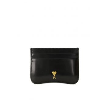 leather cardholder Black - Negru