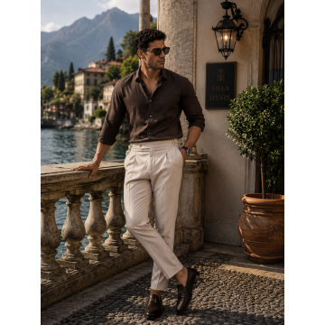 Pantaloni barbati casual  bej  PREMIUM  13503