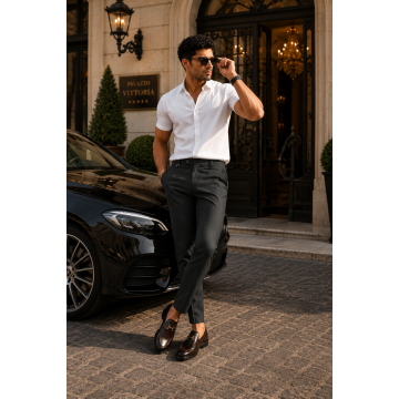 Pantaloni barbati casual  negri  PREMIUM  13501