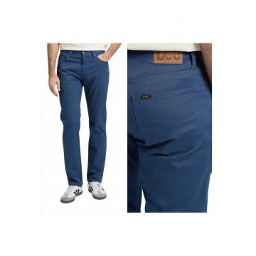 Pantaloni Barbati -  Marimea 36/32 - Albastru - Daren Zip Fly - Compozitie 98% Bumbac - 2% Elastan - Croiala Straight Fit - Fermoar