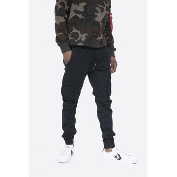 Pantaloni cargo cu snur in talie - Negru