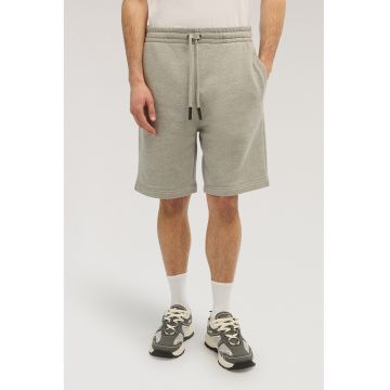 Pantaloni de trening scurti din amestec de bumbac - Maro taupe deschis