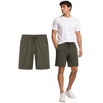 Pantaloni scurti cu buzunare oblice cu fermoar