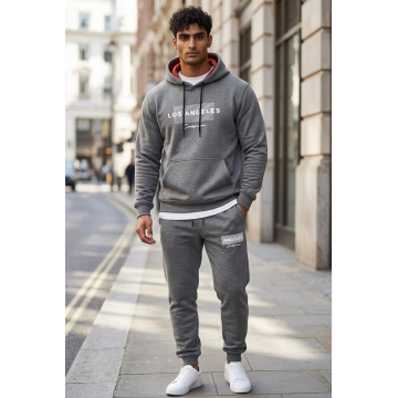 Trening barbati slim fit Pantaloni + Hanorac  gri  13523
