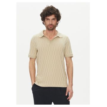 Tricou barbati  bej - poliester/modal/bumbac