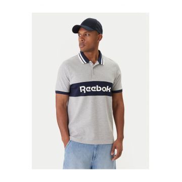 Tricou barbati -  gri - bumbac/poliester - cu guler -