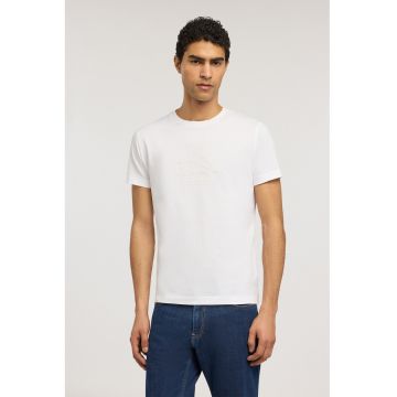 Tricou de bumbac cu imprimeu logo - Alb optic
