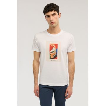 Tricou din bumbac cu imprimeu grafic - Rosu/Alb optic