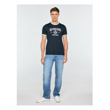 Tricou din bumbac imprimeu contrastant