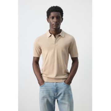 Tricou polo cu croiala regular-fit - Bej