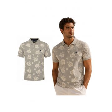 Tricou polo cu model floral